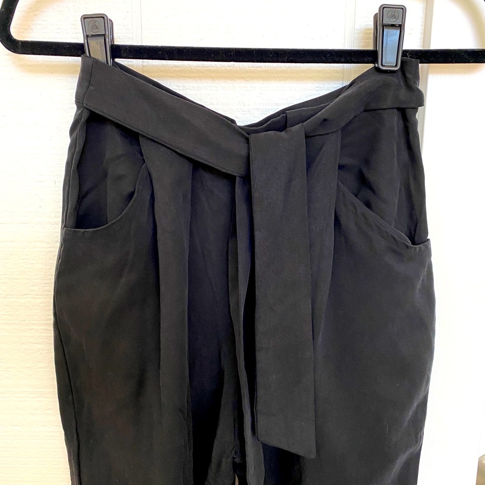 Amour Vert Eco pant in black/tie belt